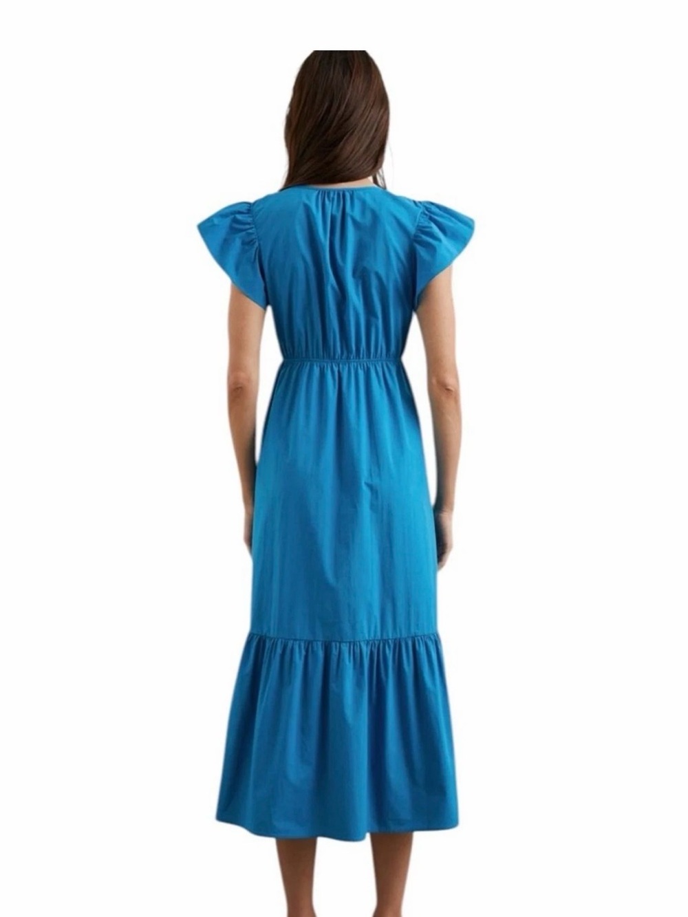 Rails Tina Bright Blue Flutter Sleeve Midi/Maxi Dress Size Small | MSRP $248 - Picture 4 of 9